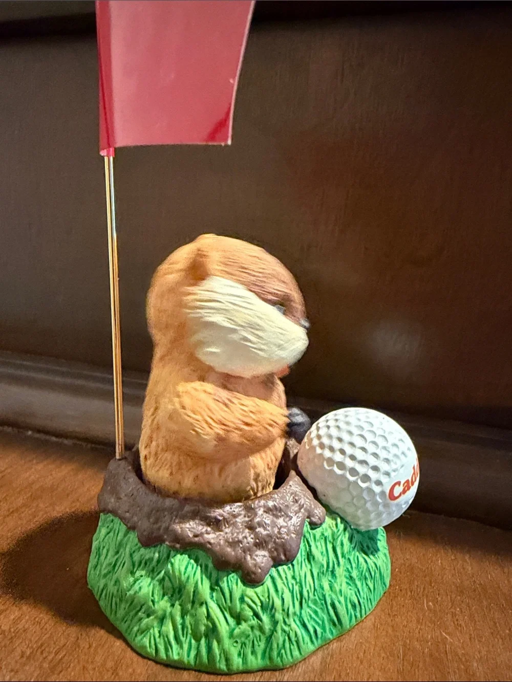 Brown Gopher Golf Flag Ornament